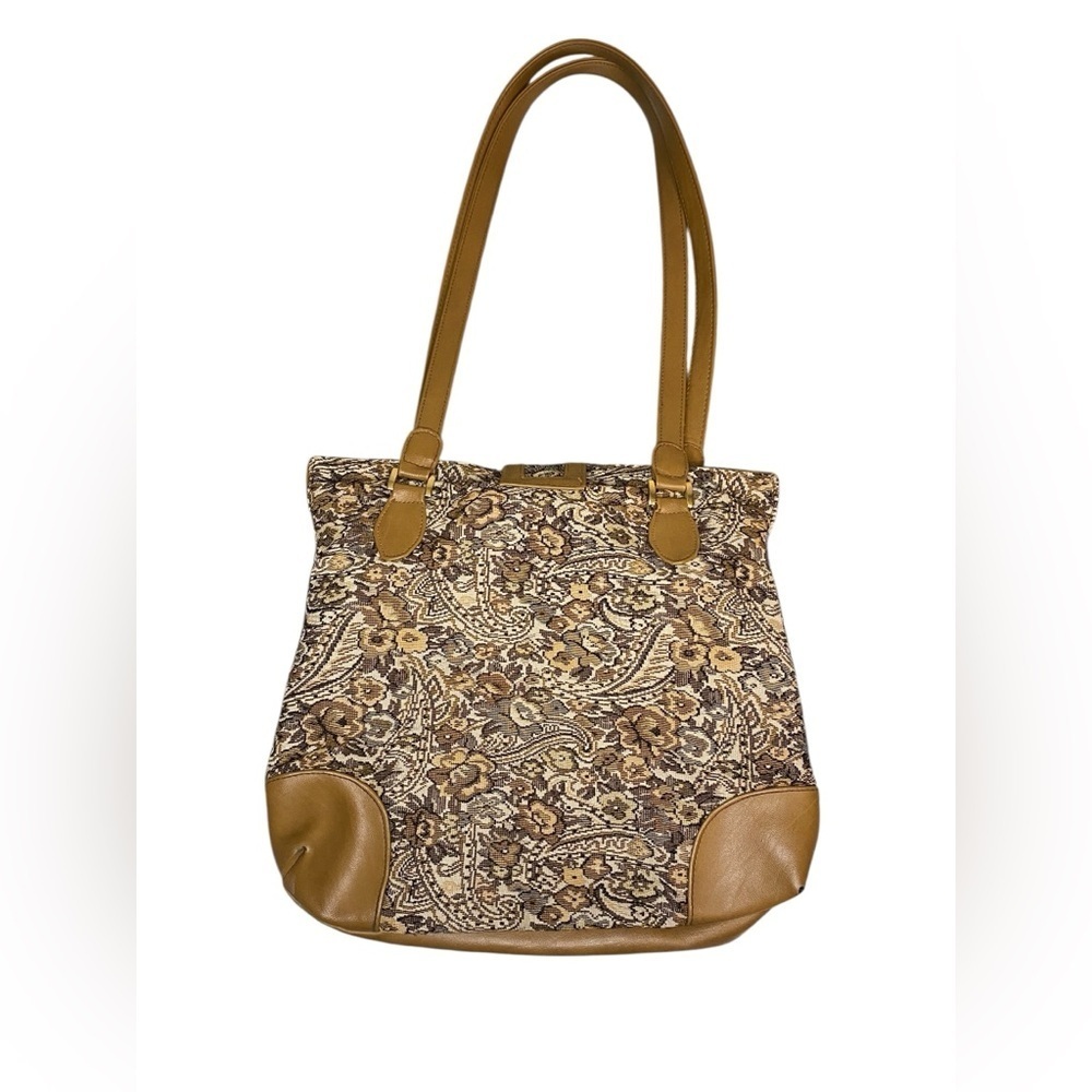 Vintage Valerie Barad Floral Paisley Tapestry Purse Shoulder Bag 90s Shabby Chic - Picture 2 of 3